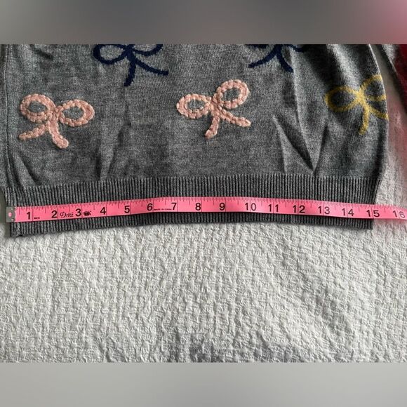 Anthropologie Field Flower wool sweater with embroidered bows  size Small petite - Picture 9 of 9